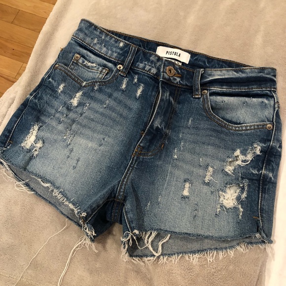 Winston Distressed Cutoff Denim Shorts - Picture 2 of 5